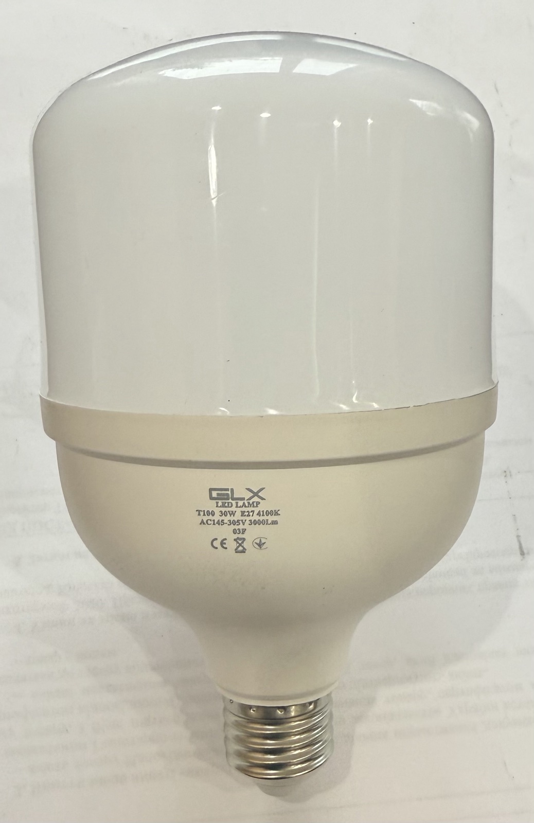 LED лампа Т100 30Вт Е27 4100К 3000Лм ТМ GLX